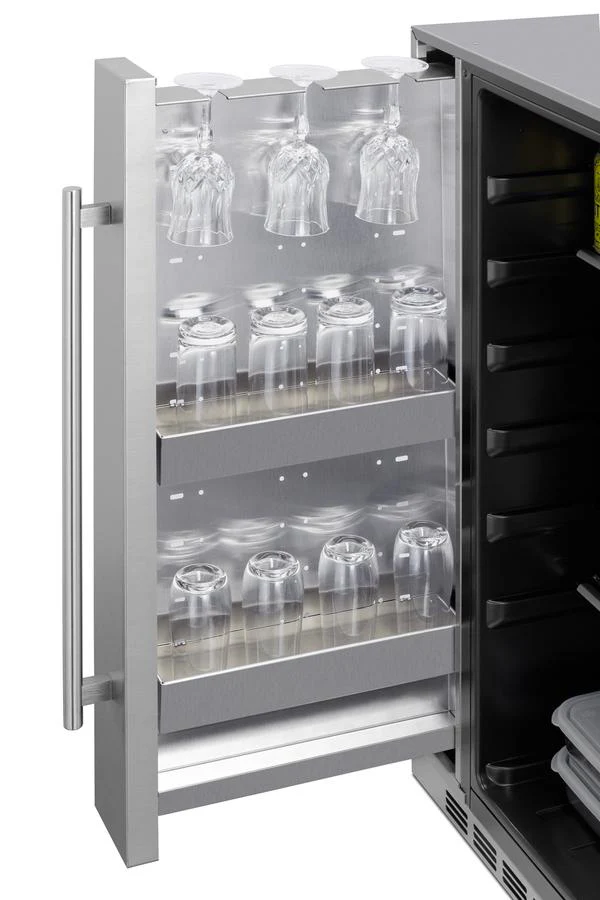 Summit SPR196OS24 Shallow Depth 24" Wide Outdoor Built-in All-refrigerator With Slide-out Storage Compartment - Image 7