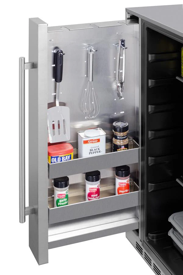 Summit SPR196OS24 Shallow Depth 24" Wide Outdoor Built-in All-refrigerator With Slide-out Storage Compartment - Image 8