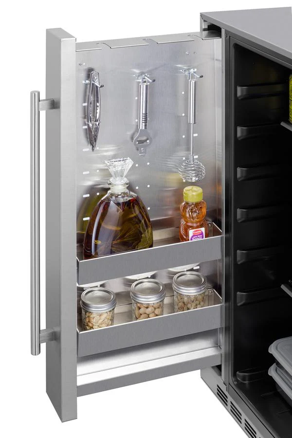 Summit SPR196OS24 Shallow Depth 24" Wide Outdoor Built-in All-refrigerator With Slide-out Storage Compartment - Image 9