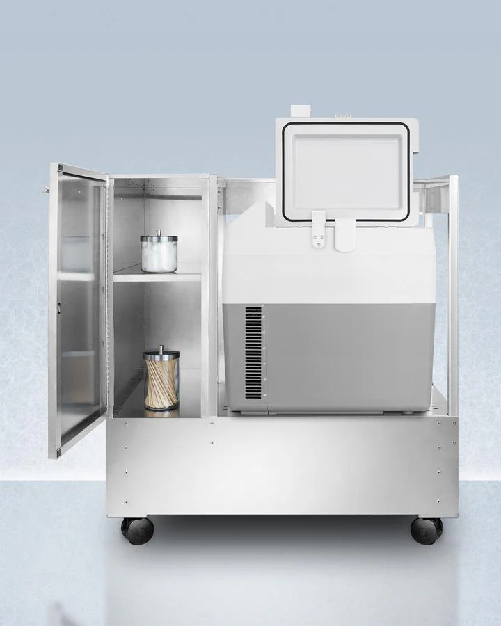 Summit SPRF36LCART Stainless Steel Cart With Portable Refrigerator/freezer - Image 2