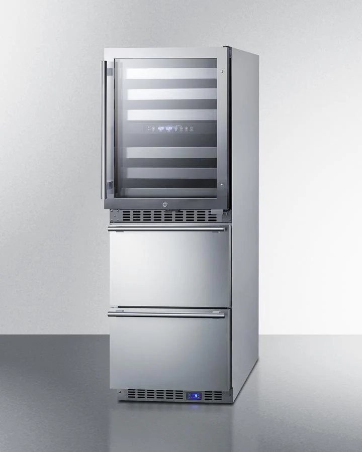 Summit SWCDAF24 24" Wide Combination Dual-zone Wine Cellar and 2-drawer All-freezer - Image 2