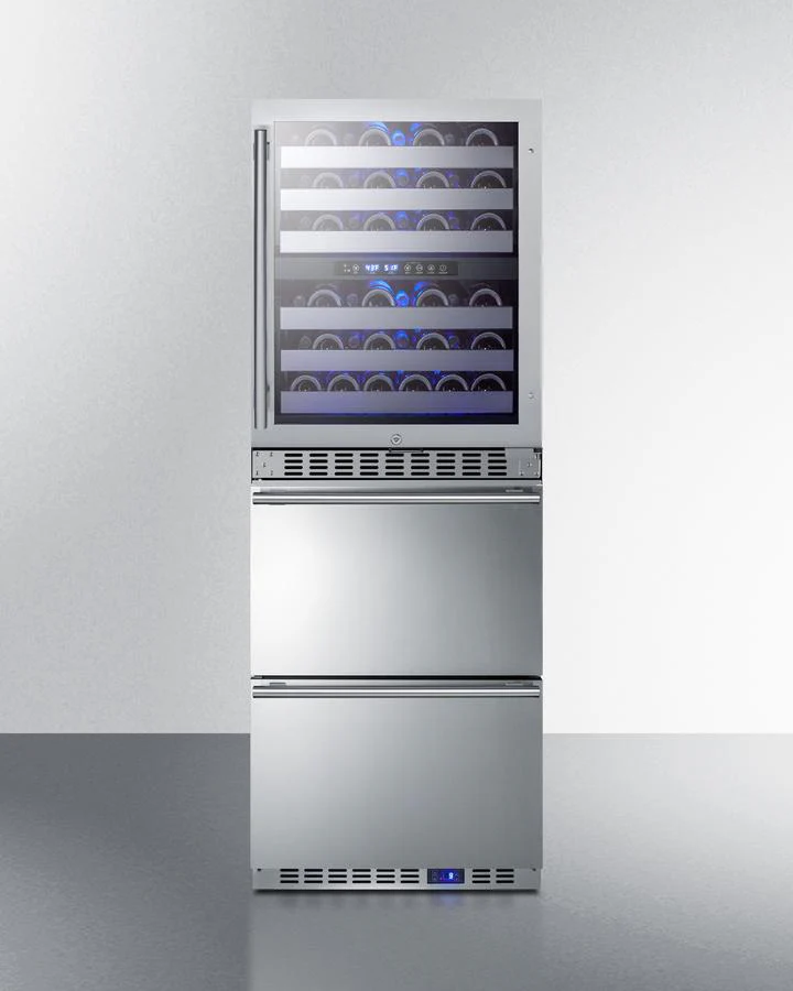 Summit SWCDAF24 24" Wide Combination Dual-zone Wine Cellar and 2-drawer All-freezer - Image 3
