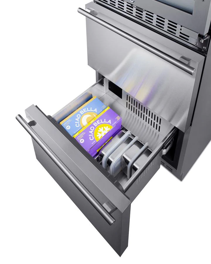 Summit SWCDAF24 24" Wide Combination Dual-zone Wine Cellar and 2-drawer All-freezer - Image 6