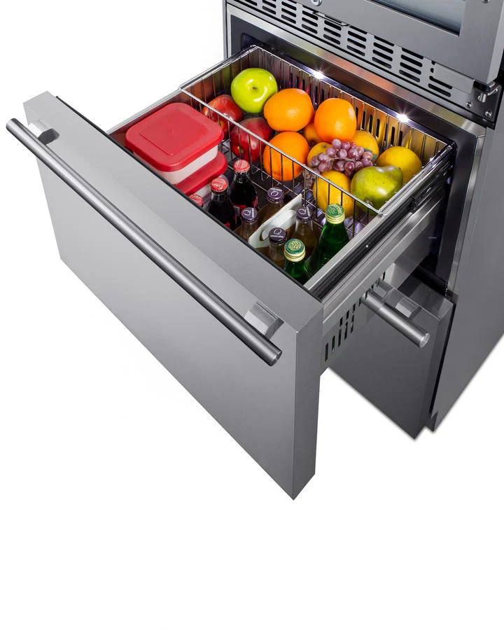Summit SWCDAR24 24" Wide Combination Dual-zone Wine Cellar and 2-drawer All-refrigerator - Image 5