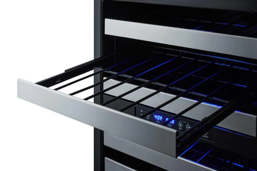 Summit SWCDAR24 24" Wide Combination Dual-zone Wine Cellar and 2-drawer All-refrigerator - Image 8