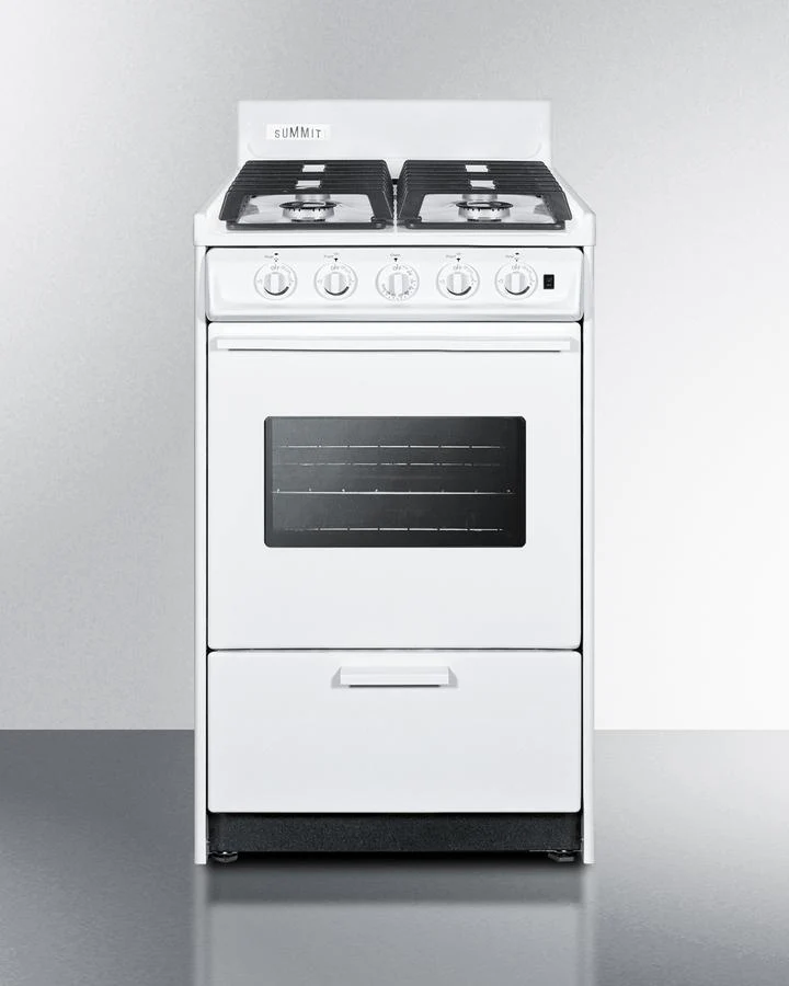 Summit WTM1107ISW 20" Wide Gas Range, Sealed Burners