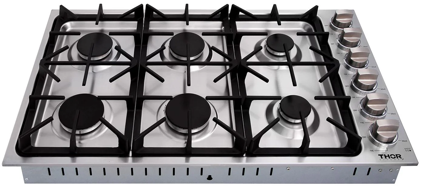 TGC3601 Thor Kitchen 36 Inch Professional Drop-in Gas Cooktop In Stainless Steel - Image 3