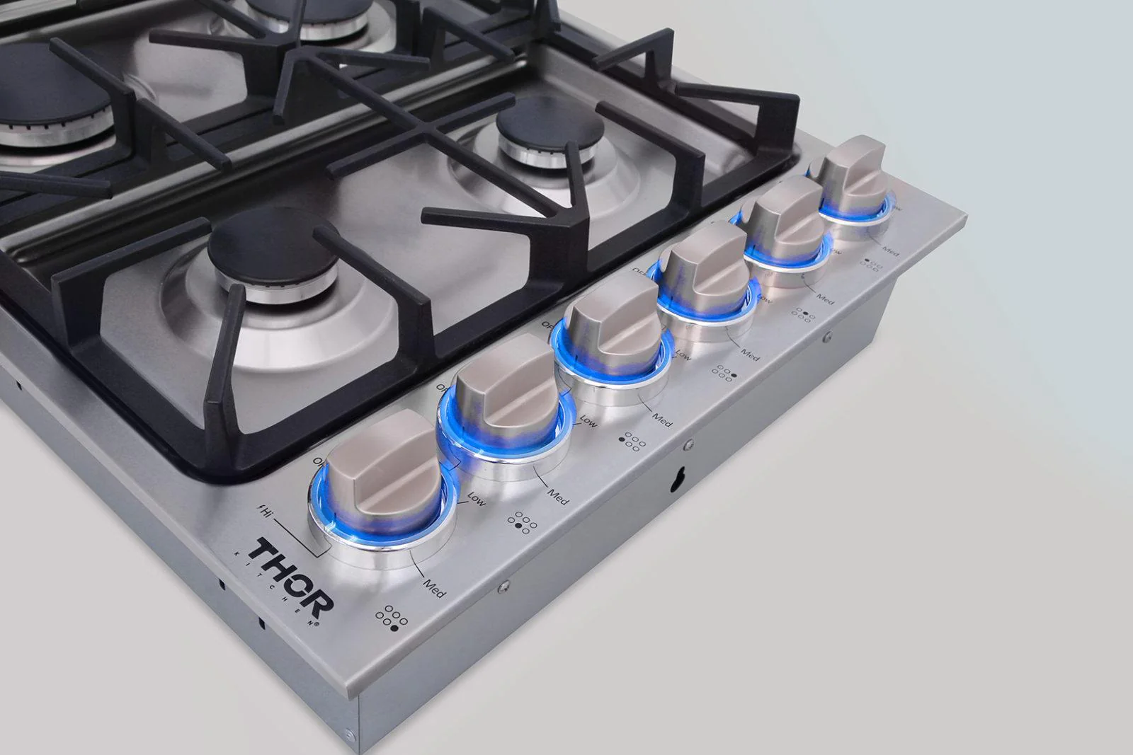 TGC3601 Thor Kitchen 36 Inch Professional Drop-in Gas Cooktop In Stainless Steel - Image 4