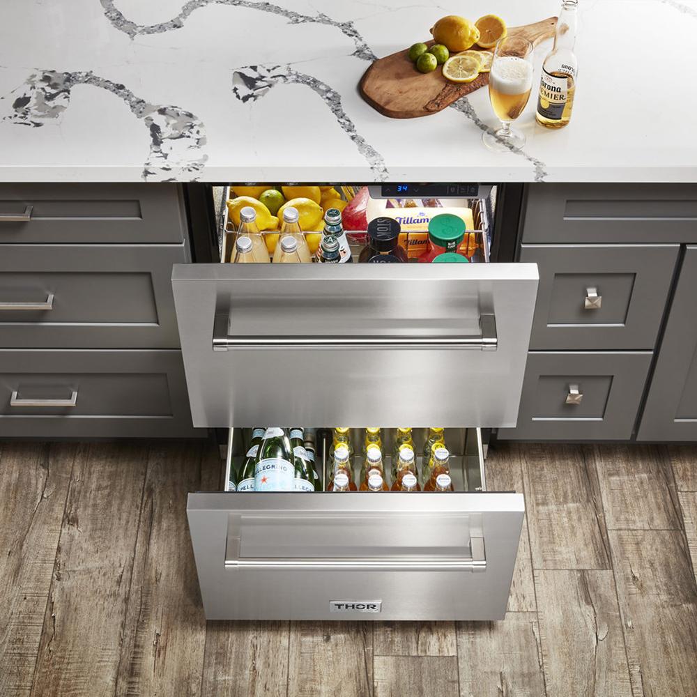 Thor Kitchen 24 Inch Indoor Outdoor Refrigerator Drawer In Stainless Steel (discontinued) - Image 3