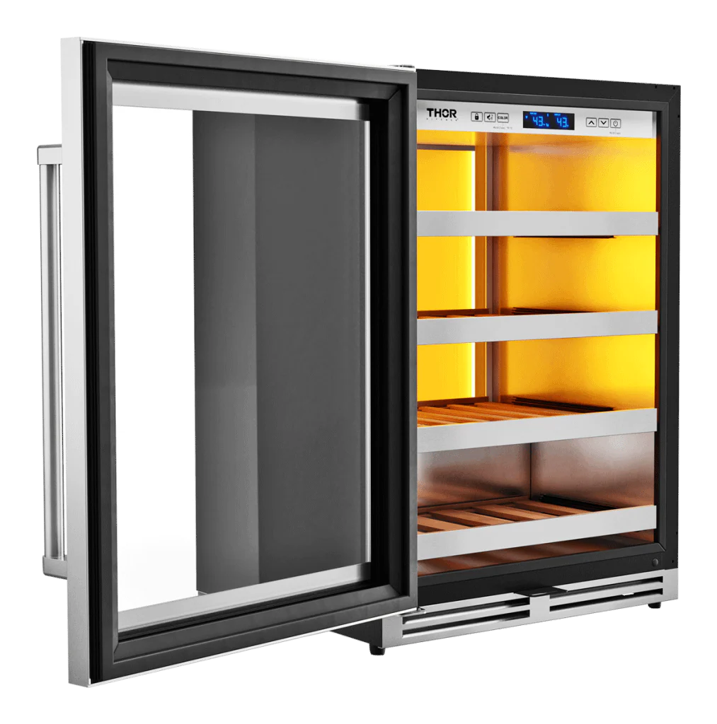 TWC24ULLH Thor Kitchen 24-inch Single Zone Wine Cooler, Left Swing, 45 Wine Bottle Capacity - Image 4