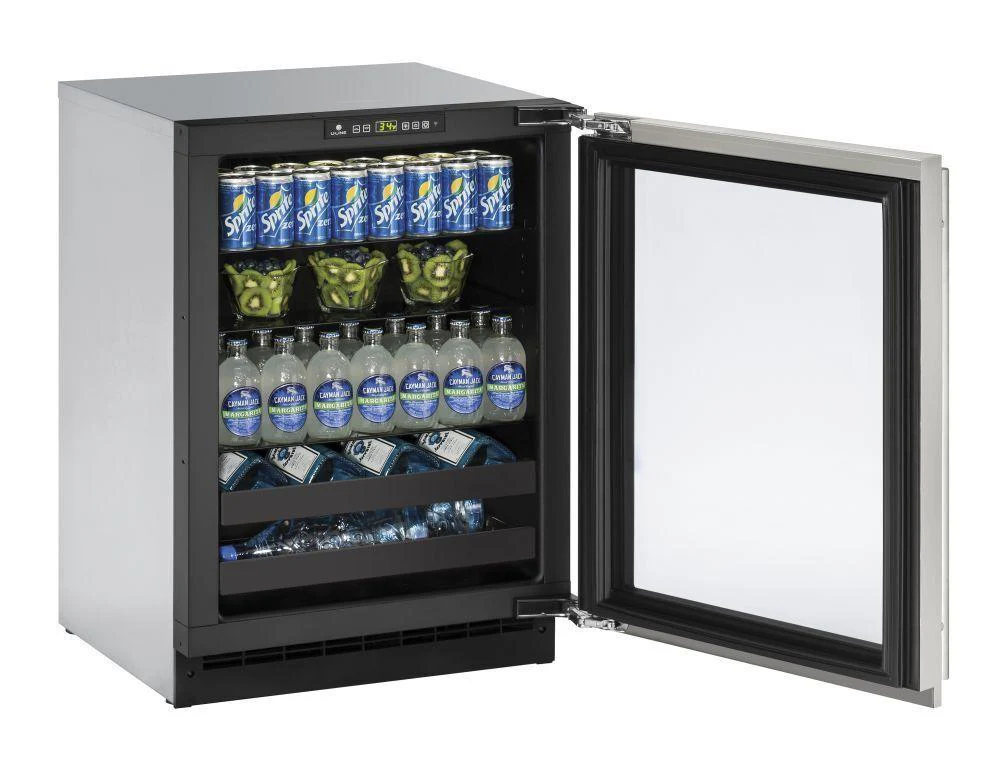 U-Line U2224BEVS15B 2224bev 24" Beverage Center With Stainless Frame Finish and Left-hand Hinge Door Swing and Lock (115 V/60 Hz) - Image 2