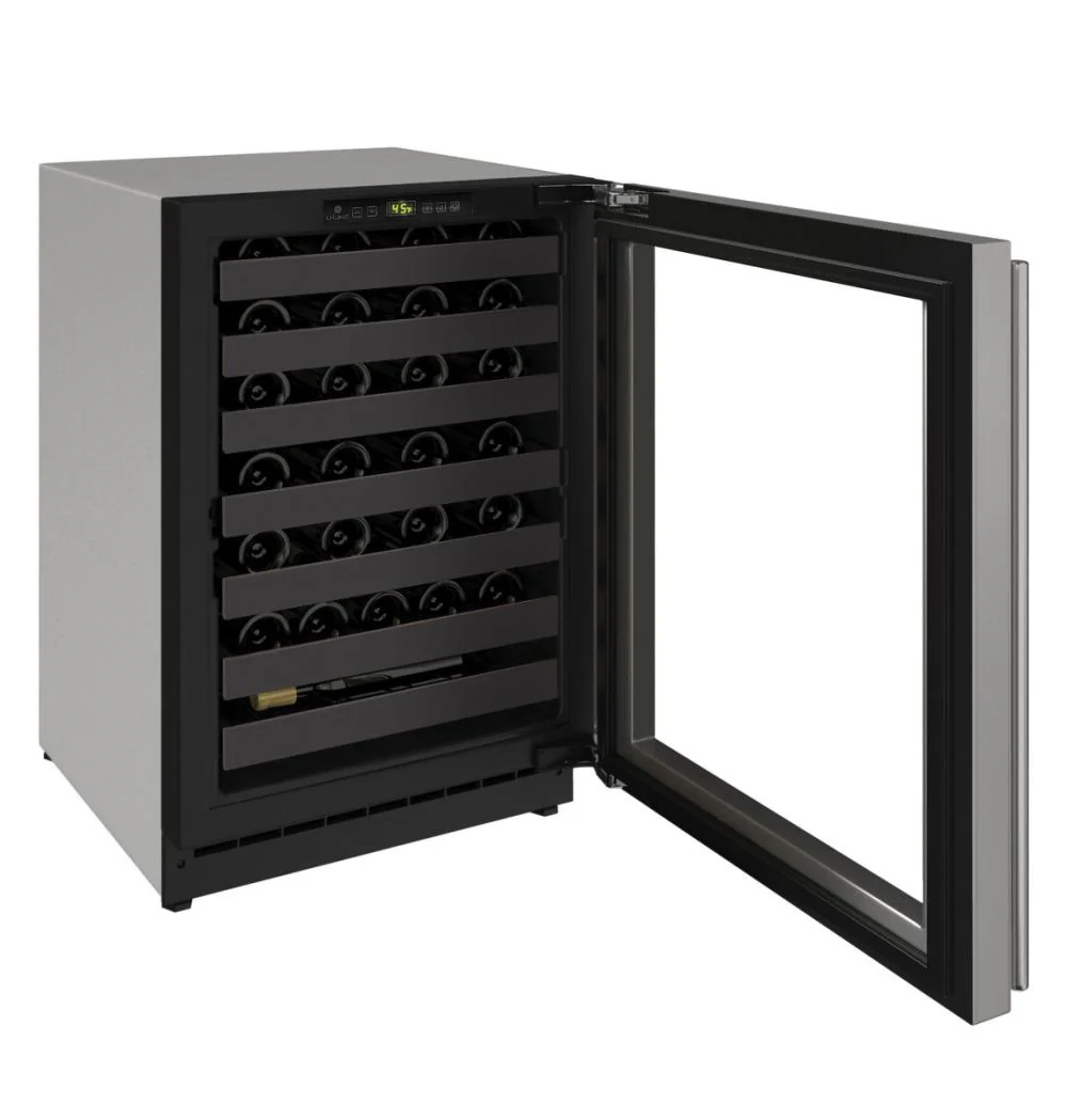 U-Line U2224WCS15A 2224wc 24" Wine Refrigerator With Stainless Frame Finish and Left-hand Hinge Door Swing and Lock (115 V/60 Hz) - Image 4