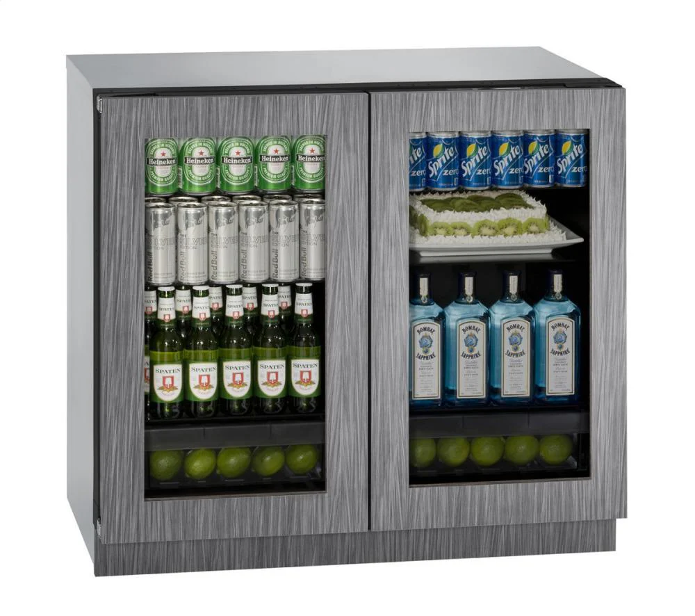 U-Line U3036RRGLINT00A 36" Glass Door Refrigerator Integrated Frame Double Doors - Image 3