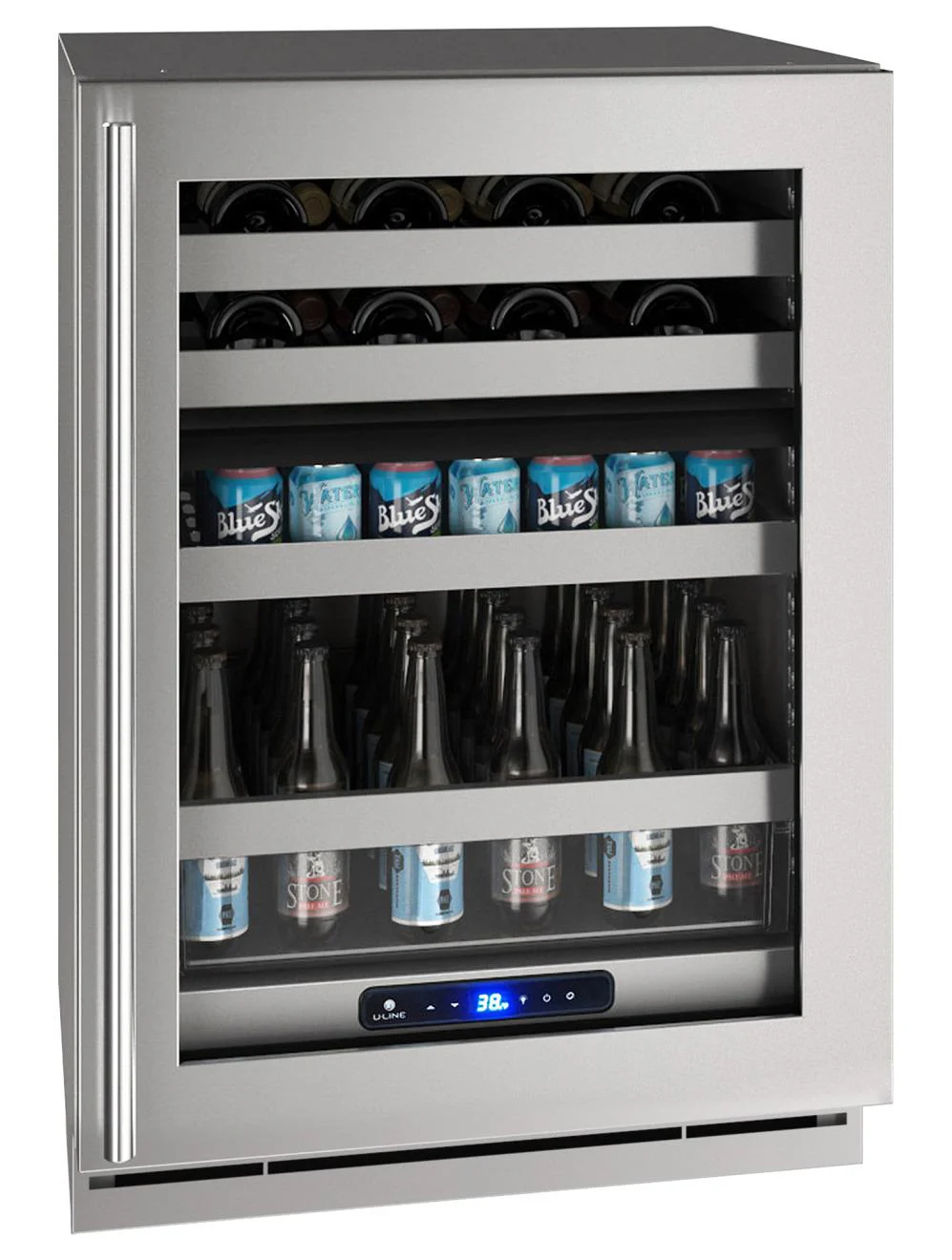 U-Line UHBD524SG01A Hbd524 24" Dual-zone Beverage Center With Stainless Frame Finish and Field Reversible Door Swing (115 V/60 Hz) - Image 2