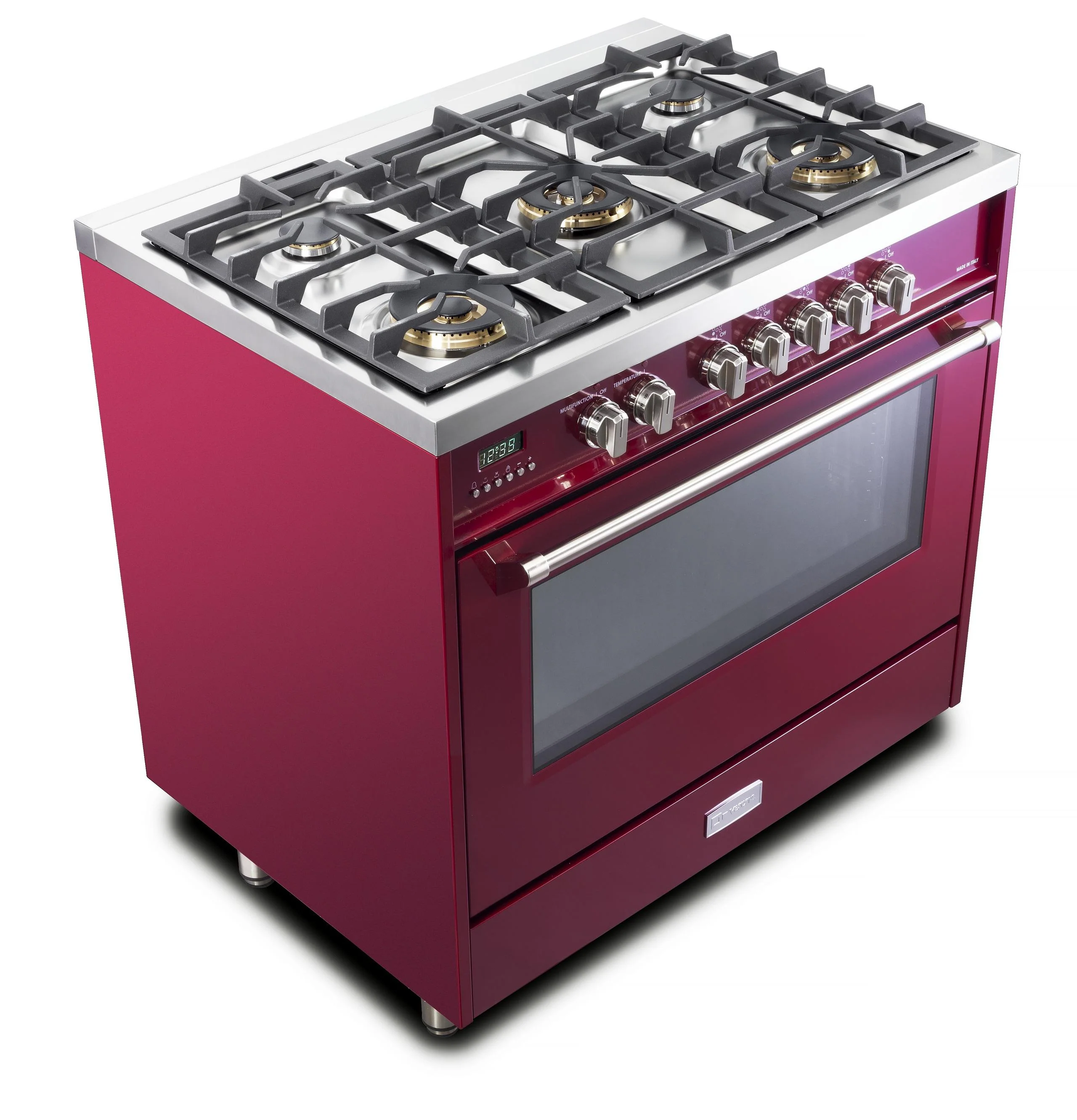 Designer 36" Dual Fuel Single Oven Range - Burgundy - Image 5