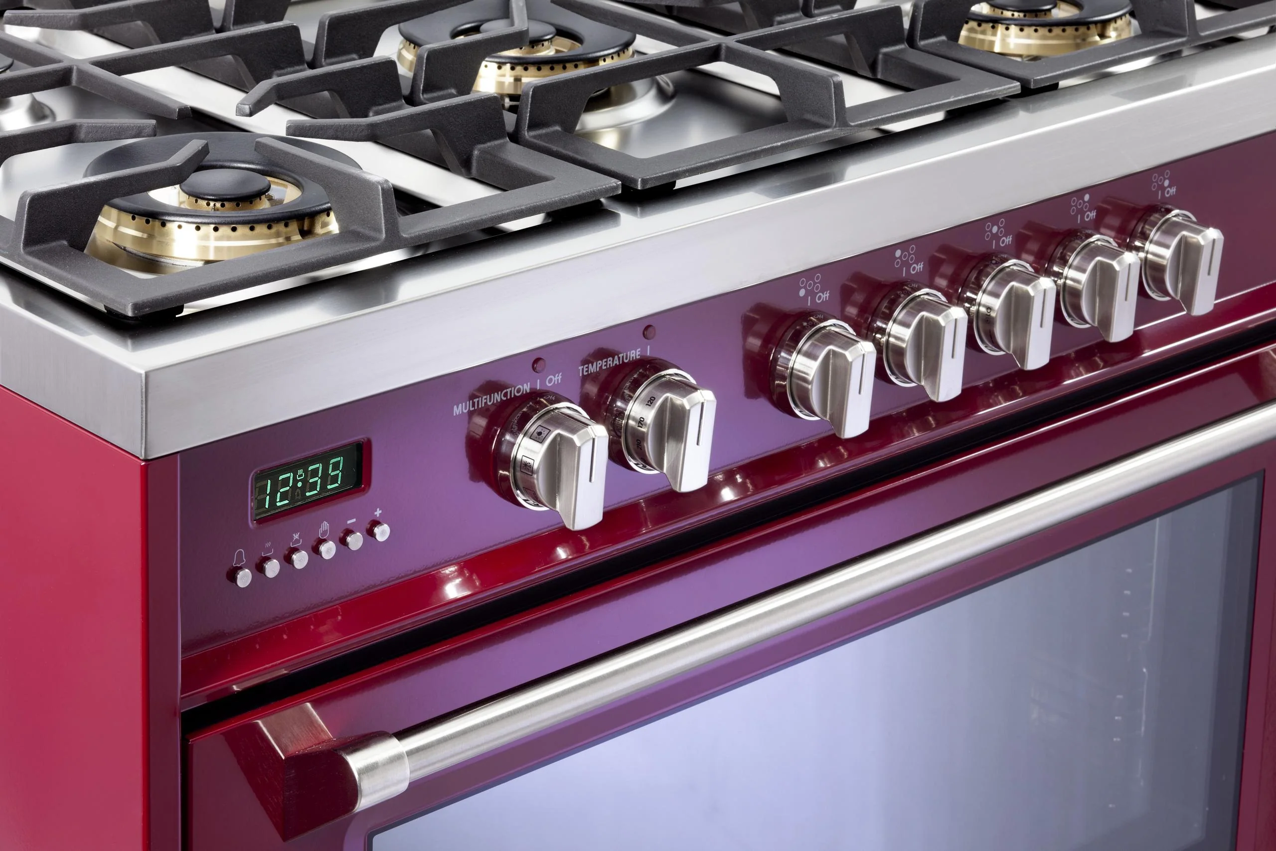 Designer 36" Dual Fuel Single Oven Range - Burgundy - Image 6