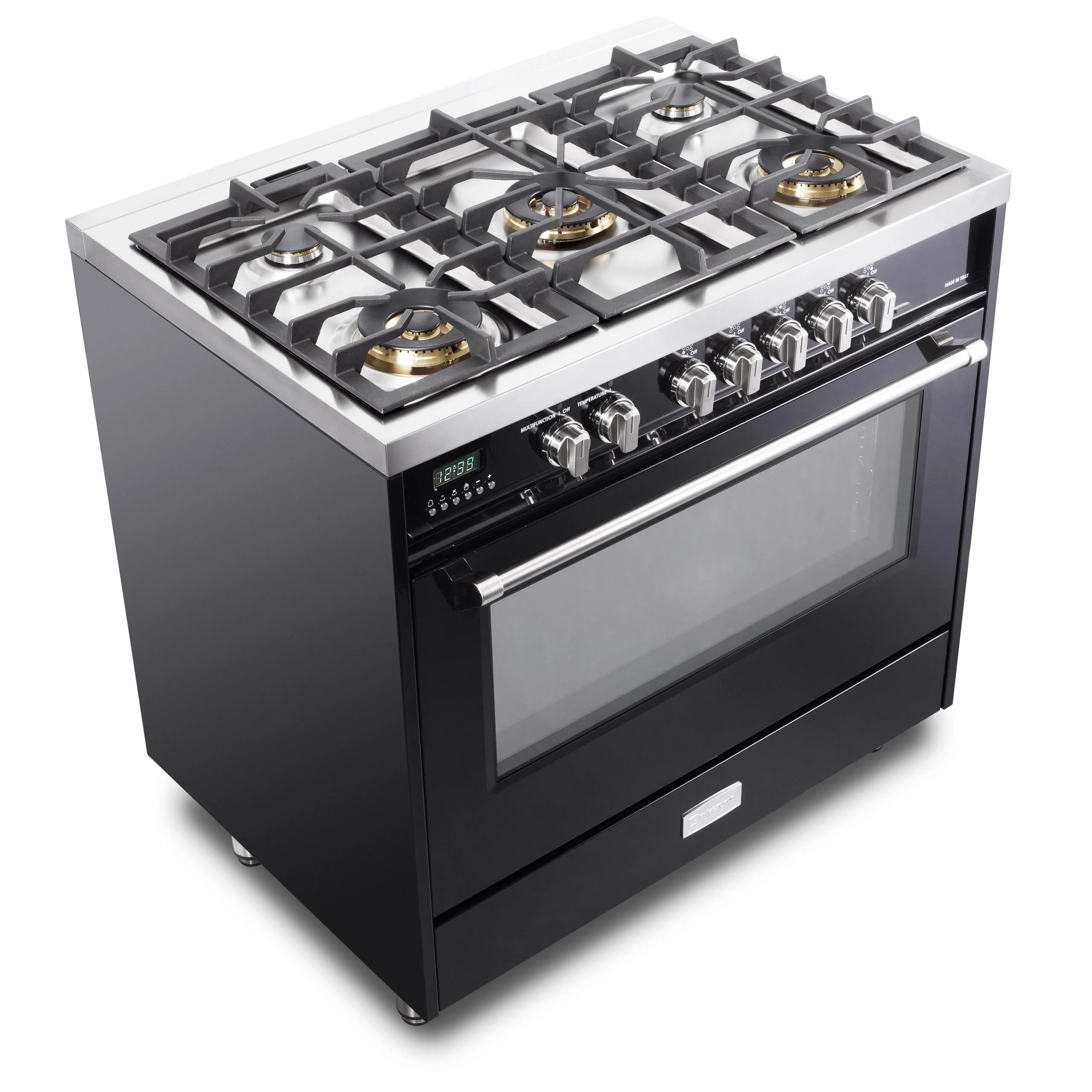 Verona VDFSGE365GB Designer 36" Dual Fuel Single Oven Range - Gloss Black - Image 2