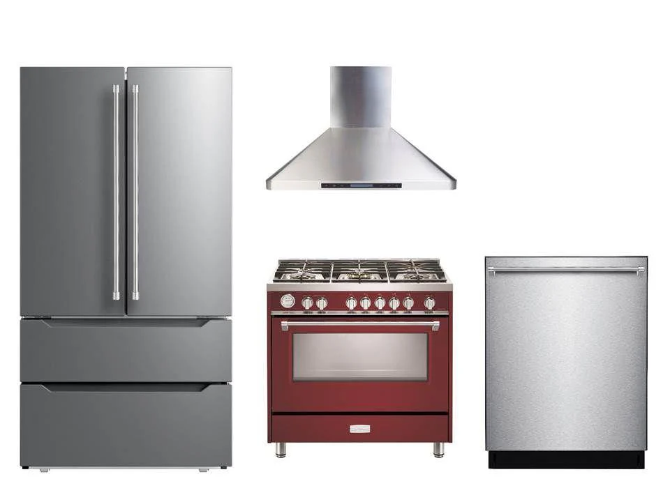 Verona VDFSGG365BU Designer 36" Gas Single Oven Range - Burgundy - Image 2