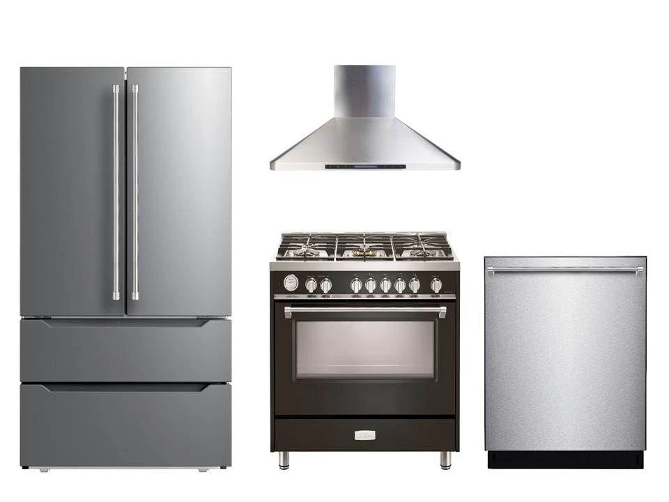 Verona VDFSGG365GB Designer 36" Gas Single Oven Range - Gloss Black - Image 2