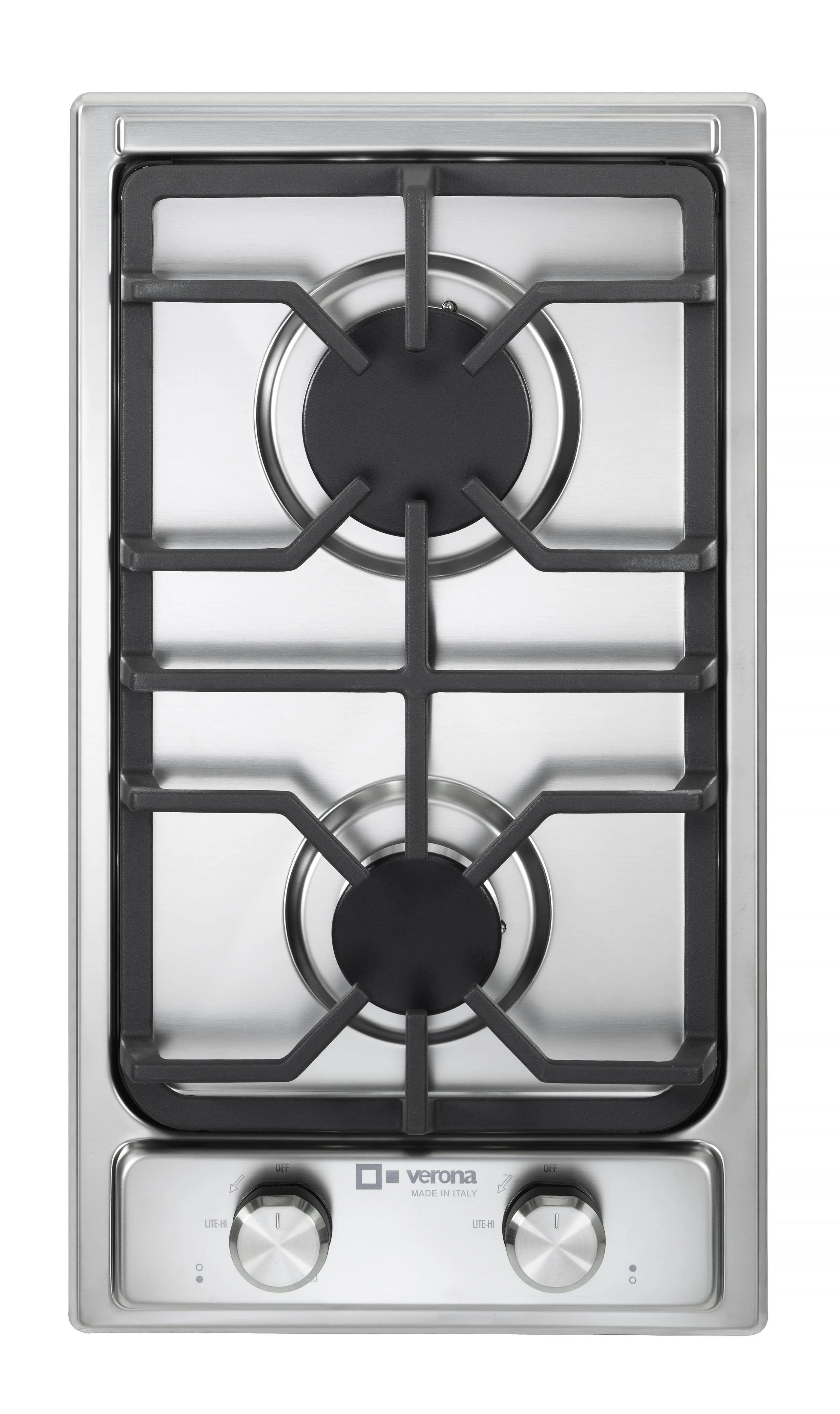 VDGCT212FSS Verona 12" Designer Gas Cooktop - Brass Burners - SS - Image 4