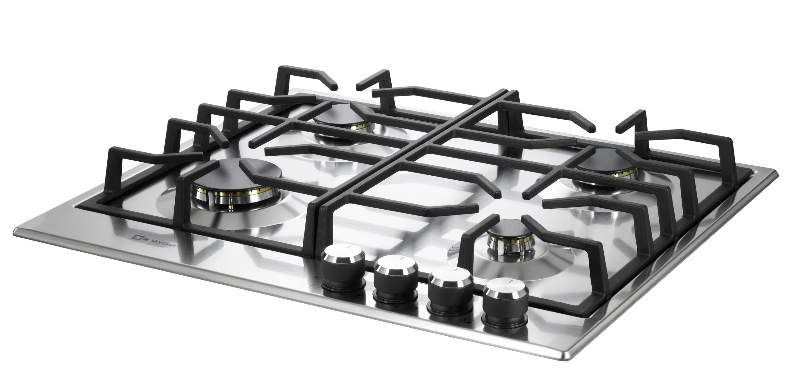 VDGCT424FSS Verona 24" Designer Gas Cooktop-Brass Burners SS - Image 2