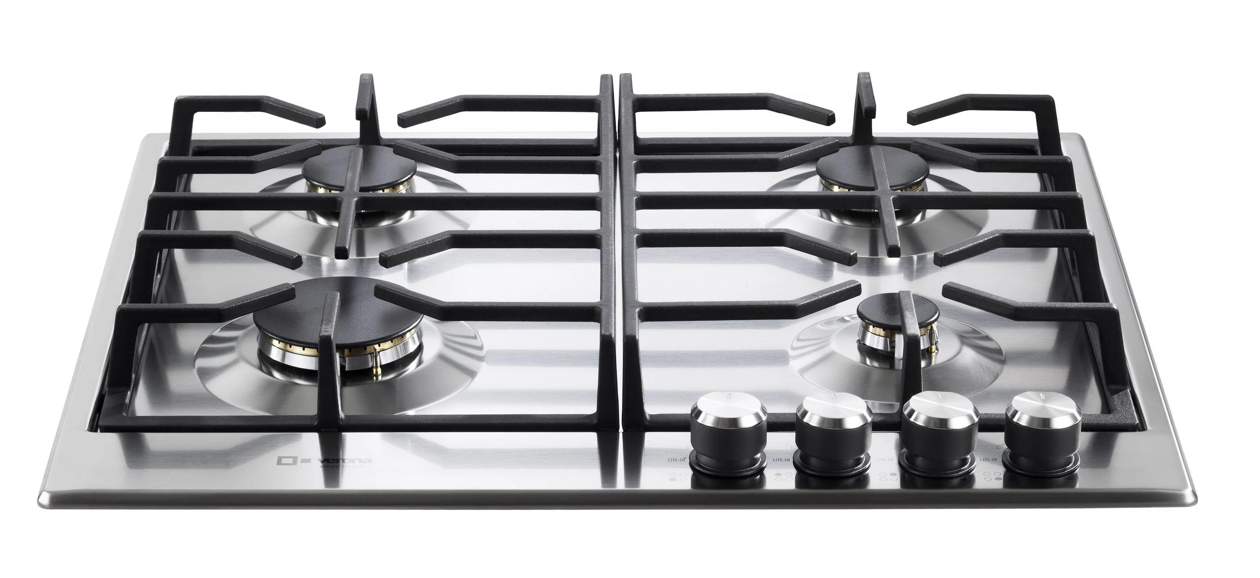 VDGCT424FSS Verona 24" Designer Gas Cooktop-Brass Burners SS - Image 4
