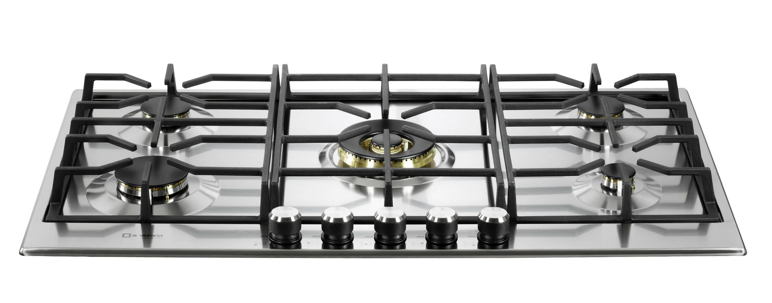 VDGCT536FSS Verona 36" Designer Gas Cooktop-Brass Burners SS - Image 4