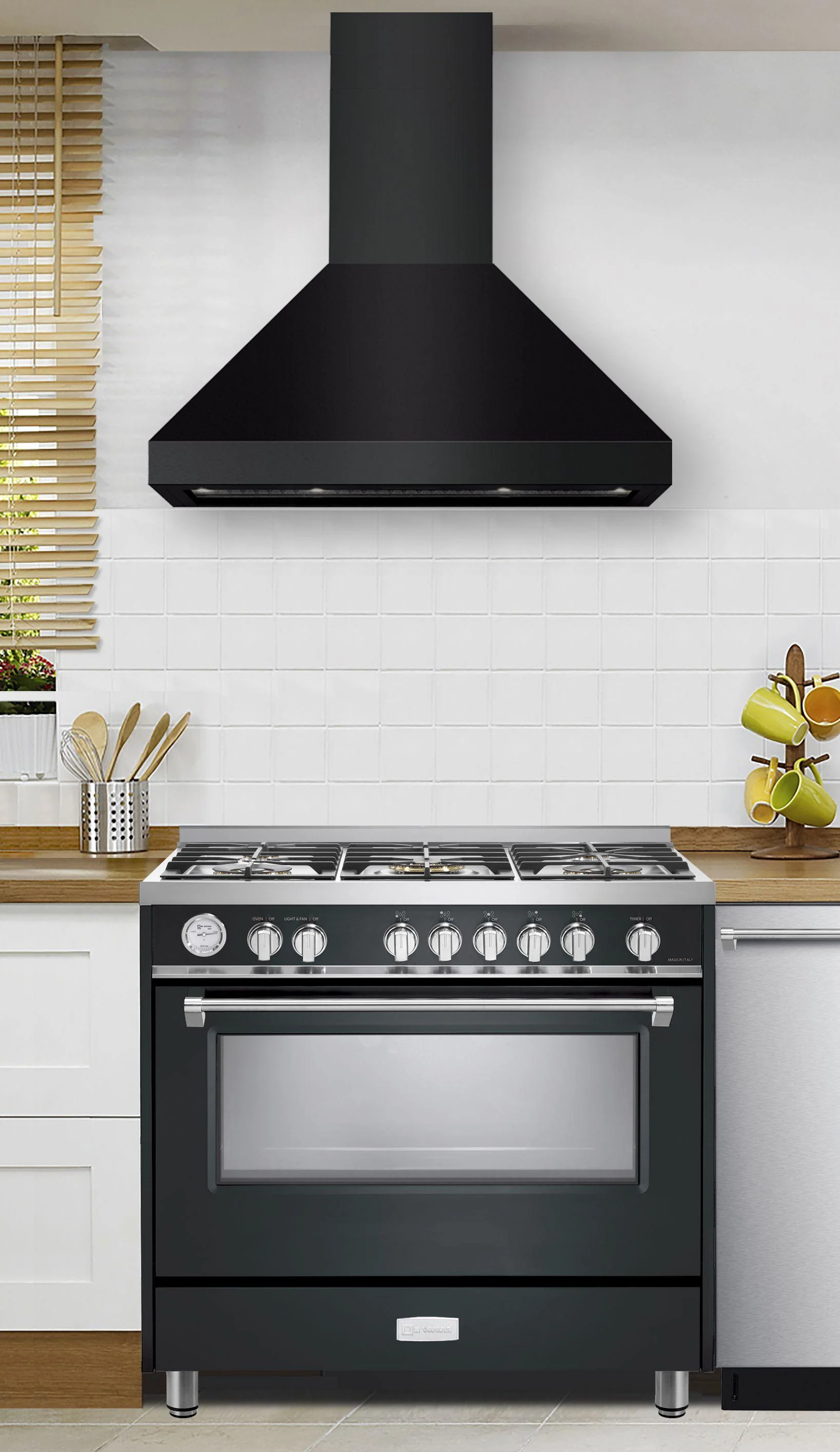 Verona VECHW36GE 36" Designer Chimney Wall Hood- 600 CFM - 4 Speeds - Image 6