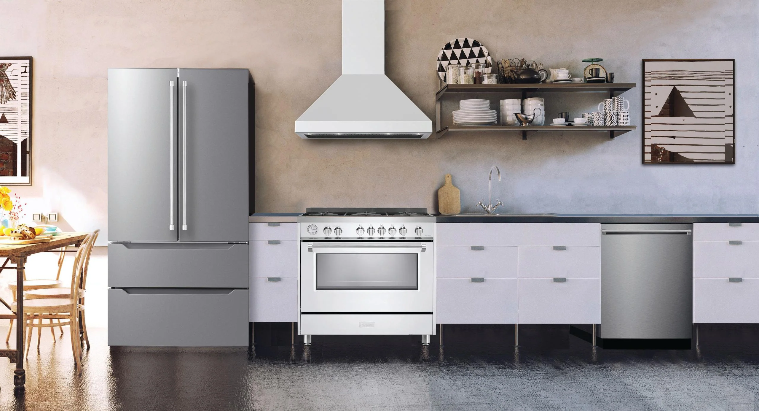 Verona VECHW36GW 36" Designer Chimney Wall Hood- 600 CFM - 4 Speeds - Image 2