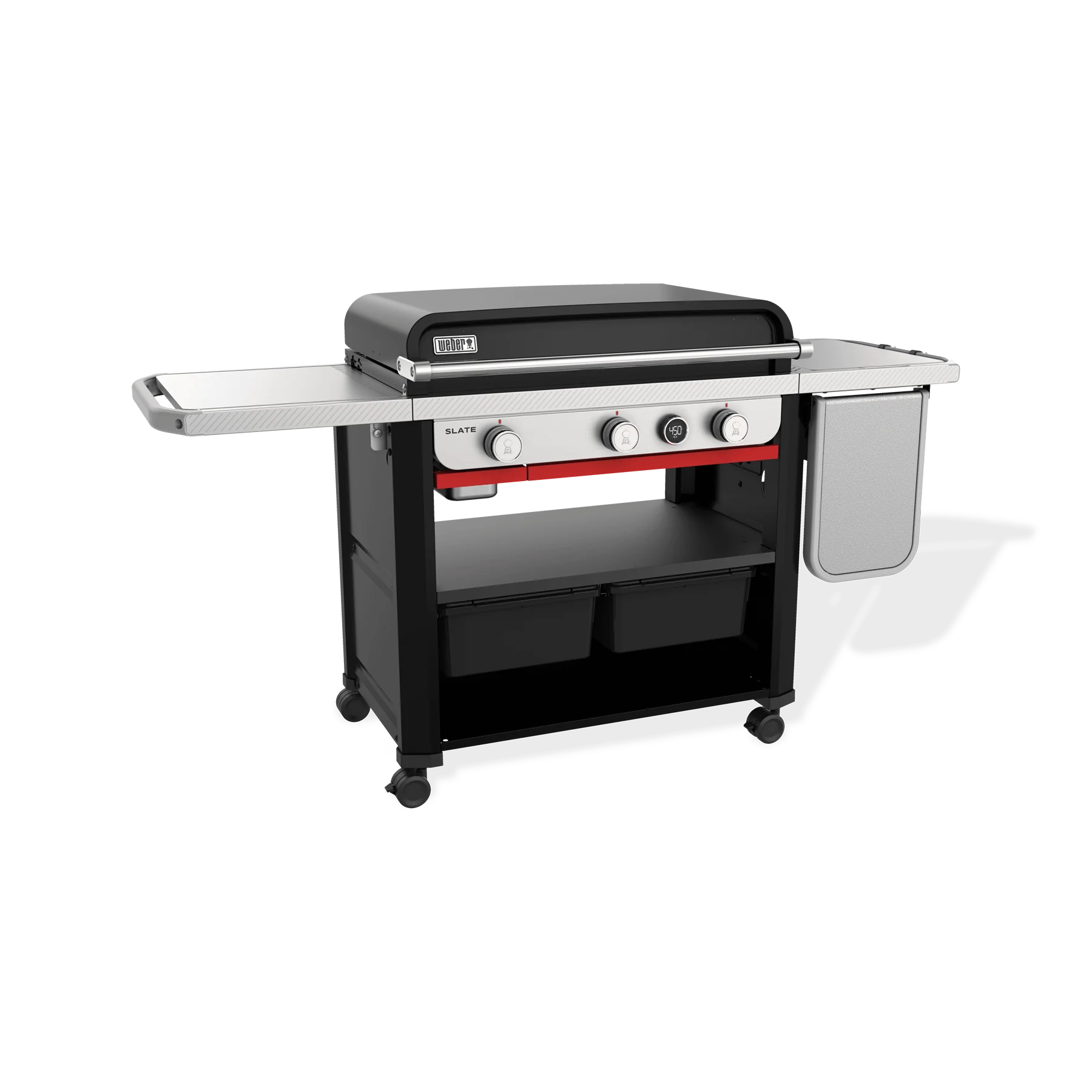 Weber 1500013 Slate® 30" Rust-Resistant Griddle with Extendable Side Table (Liquid Propane) - Black - Image 10