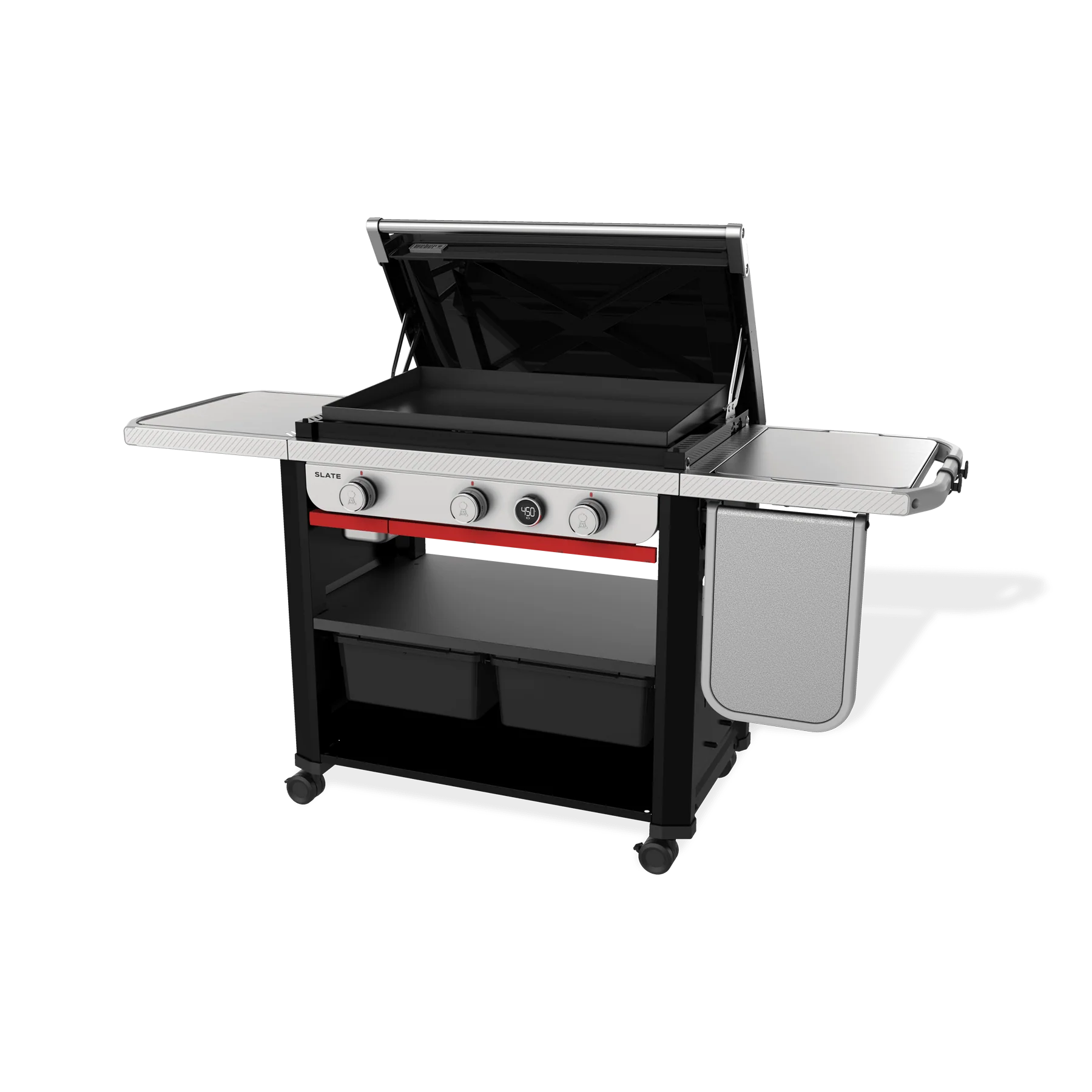 Weber 1500013 Slate® 30" Rust-Resistant Griddle with Extendable Side Table (Liquid Propane) - Black - Image 11