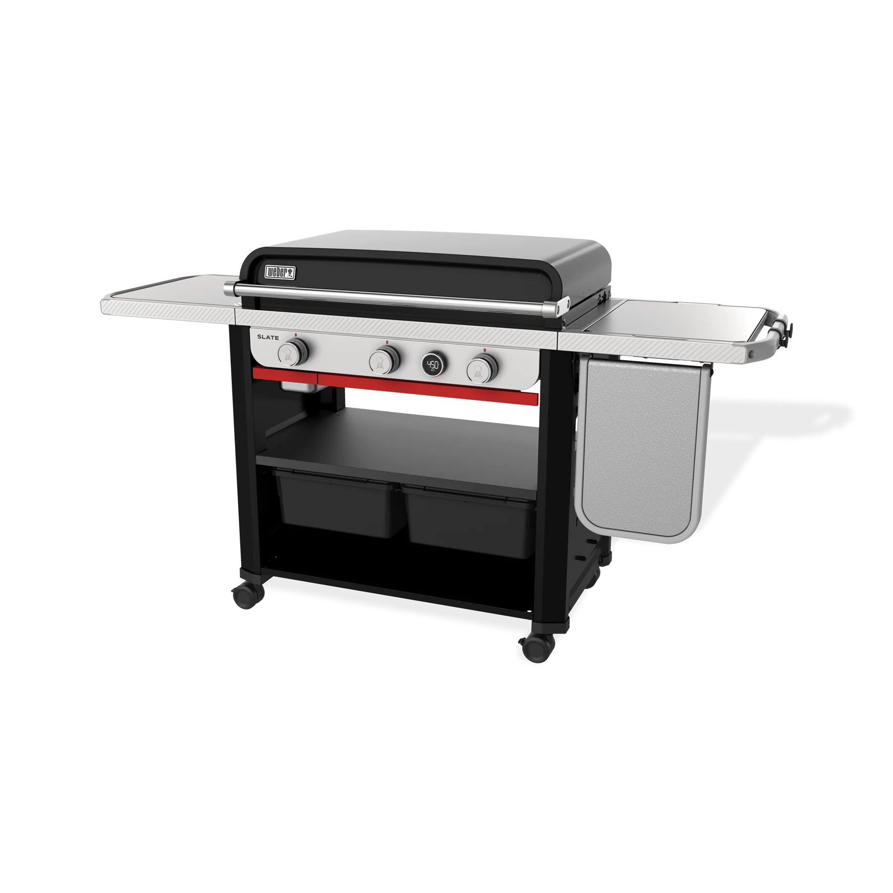 Weber 1500013 Slate® 30" Rust-Resistant Griddle with Extendable Side Table (Liquid Propane) - Black - Image 9