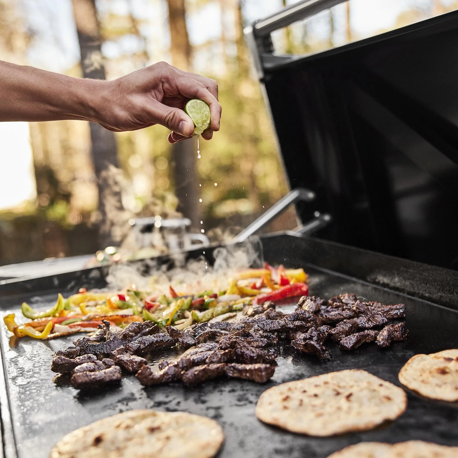 Weber 1500216 Slate® 36" Rust-Resistant Griddle with Flip-Up Side Table (Liquid Propane) - Black - Image 6
