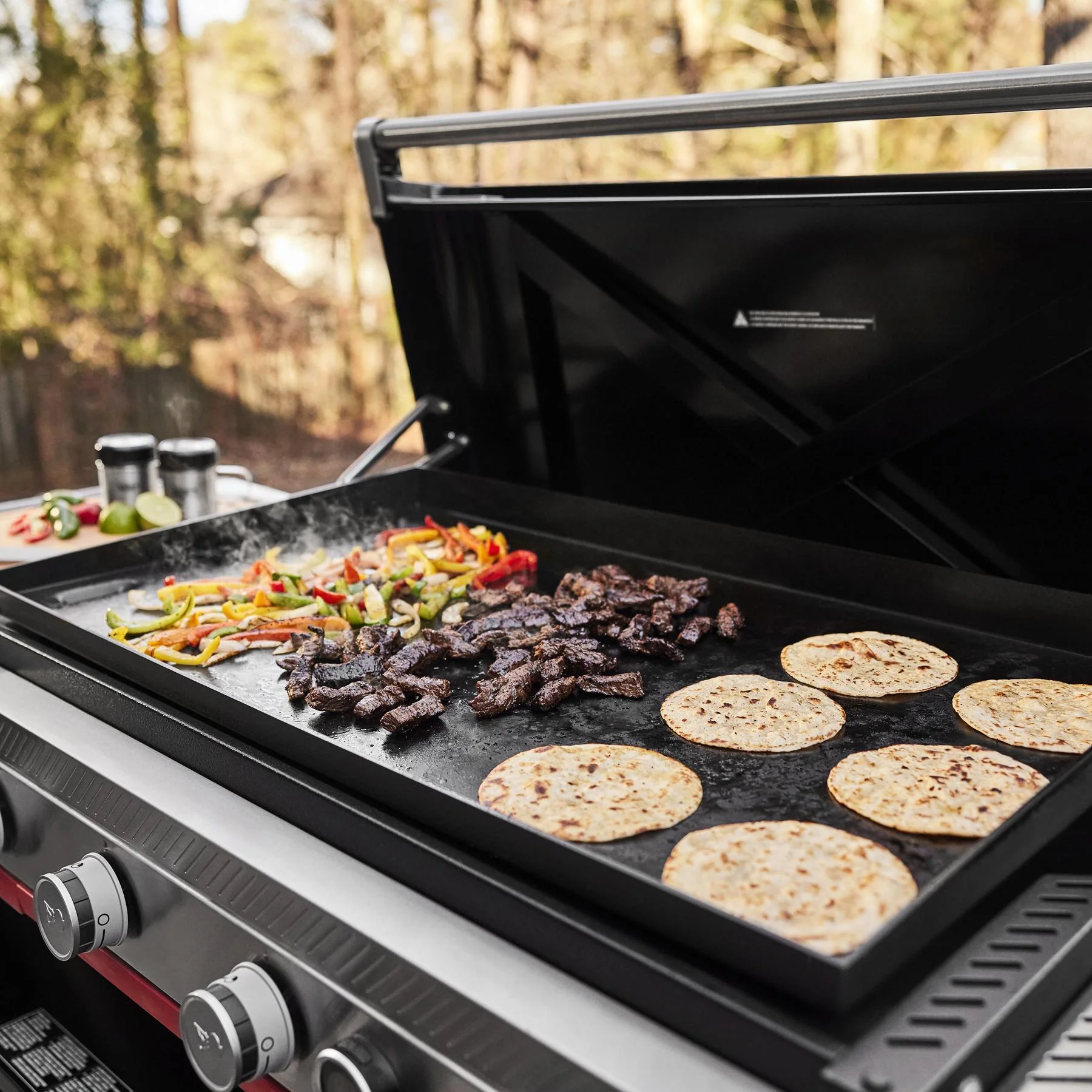 Weber 1501350 Slate® 36" Rust-Resistant Griddle with Flip-Up Side Table (Natural Gas) - Black - Image 2