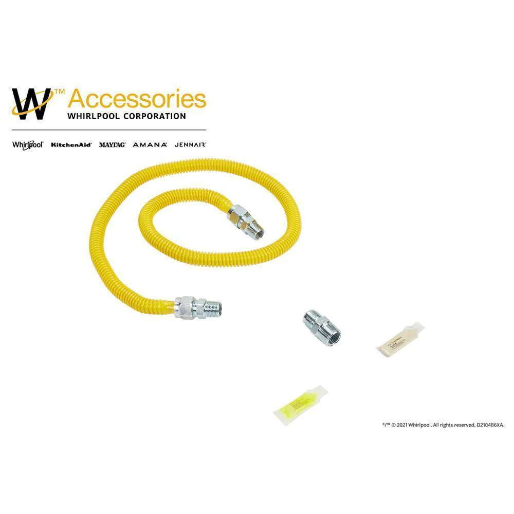 Whirlpool 3048KITRC 4' Gas Range Connector Kit with two 1/2" & one 3/4" male/female connectors, and sealant - Image 8