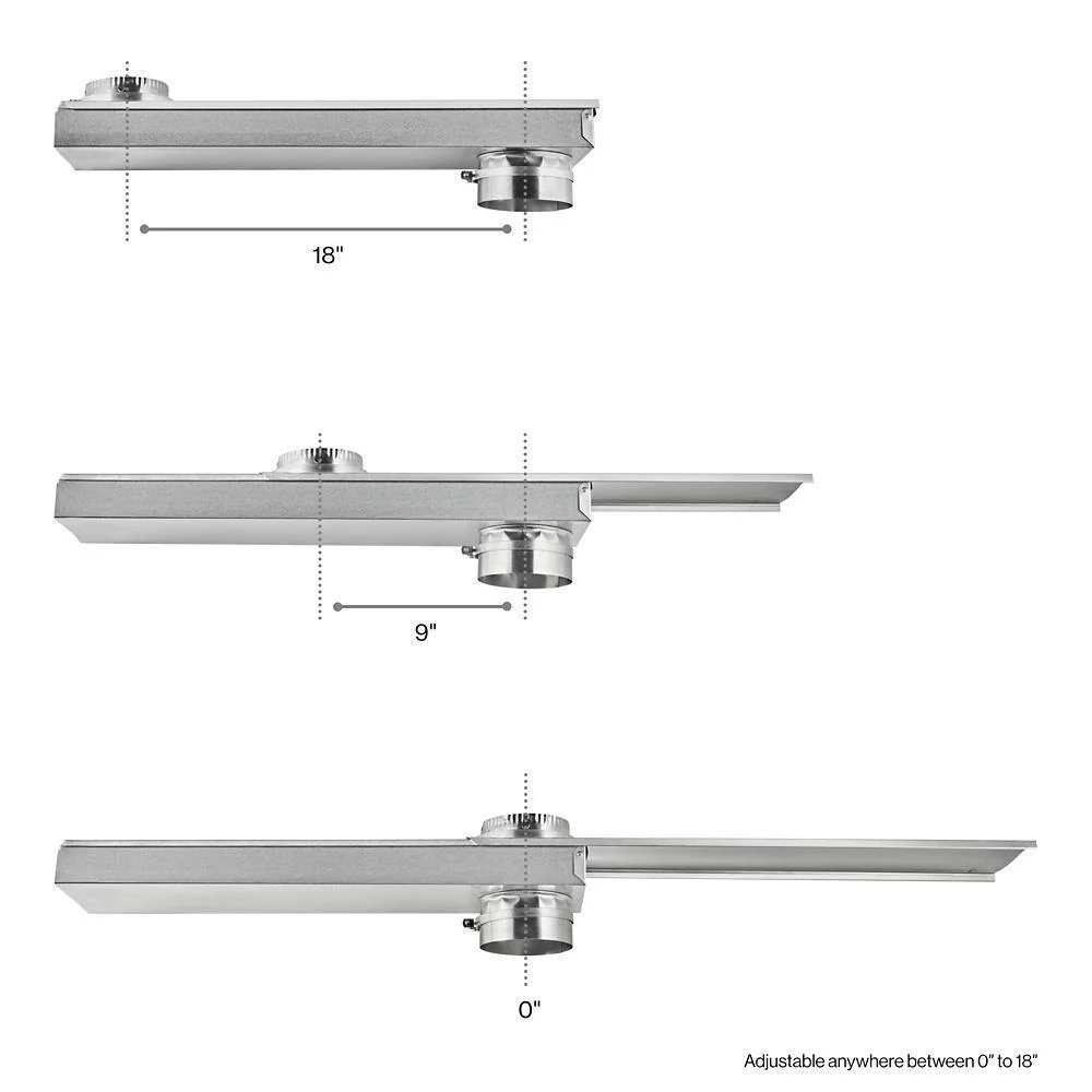 Whirlpool 4396037RP 0"-18" Dryer Telescoping Vent Periscope for 2.5" clearance, with 1 male snap-lock fitting, draw-band collar & 2 clamps. - Image 8