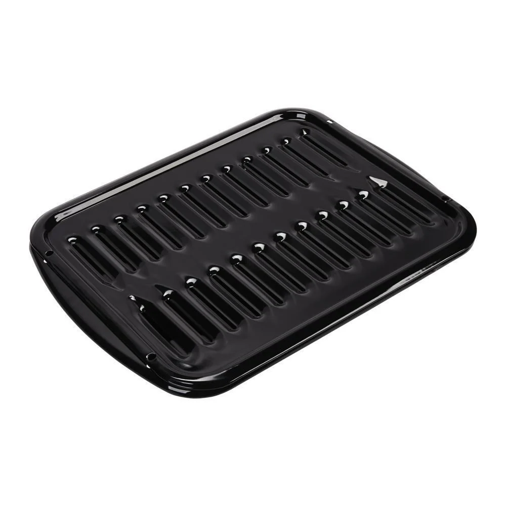 Whirlpool 4396923 Premium Range Porcelain Broiler Pan and Roasting Rack - Grey (Includes Pan and Grid) - Image 4