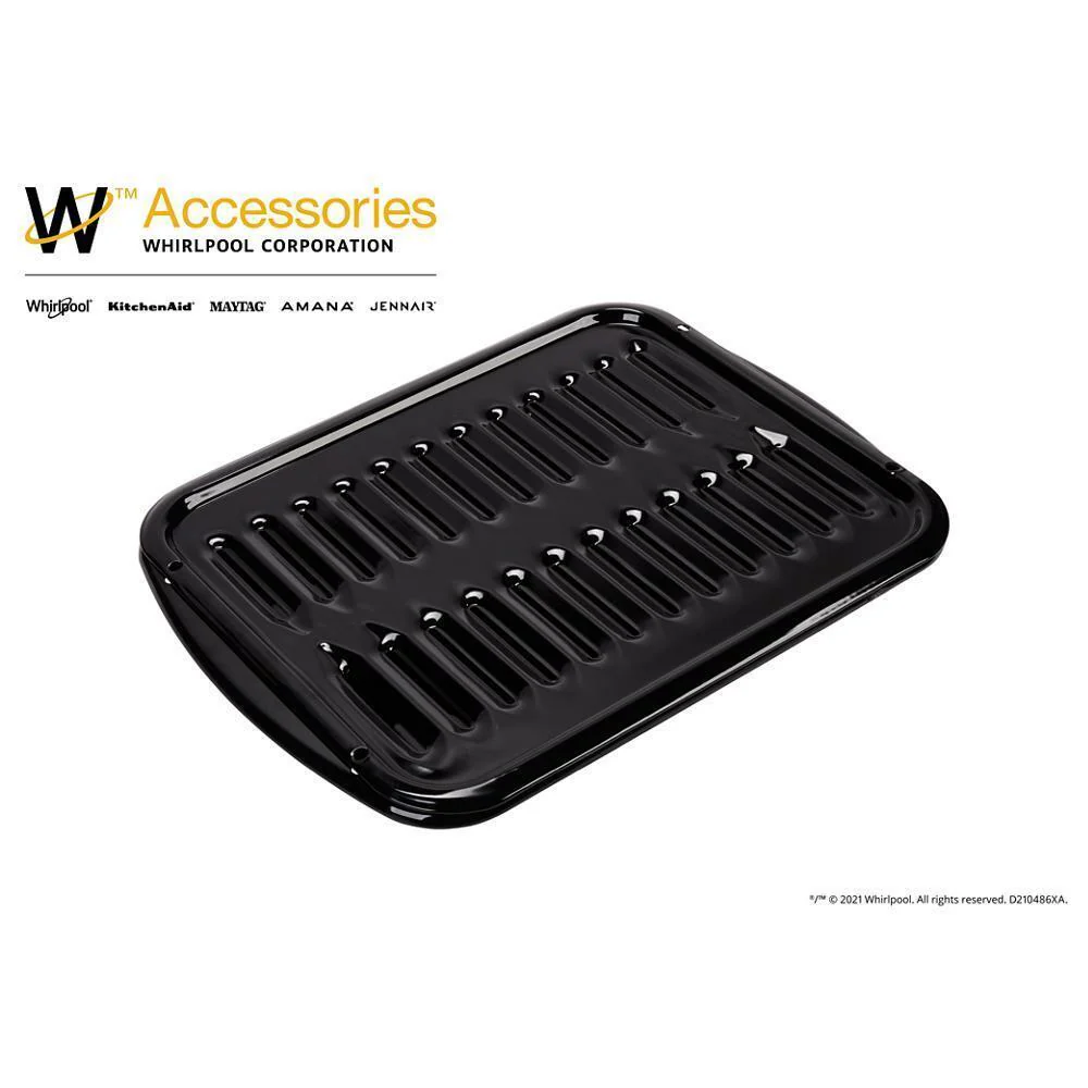 Whirlpool 4396923 Premium Range Porcelain Broiler Pan and Roasting Rack - Grey (Includes Pan and Grid) - Image 9