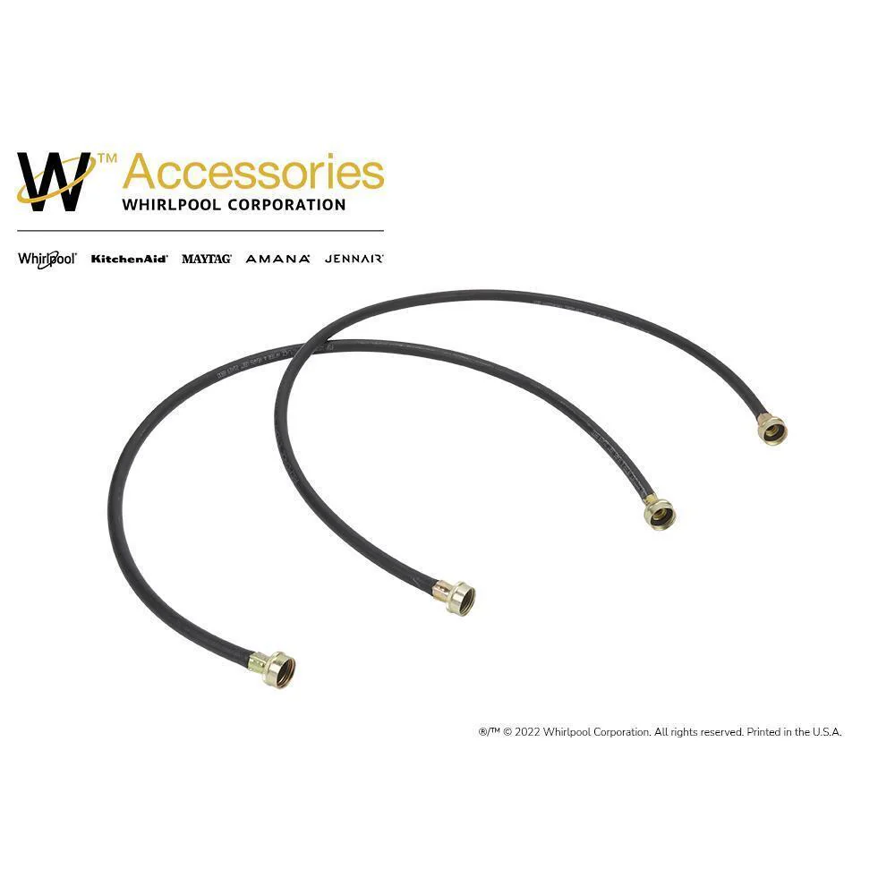 Whirlpool 8212546RP 4' Black Washer Inlet Hoses 1050 PSI - 2 Pack - Image 5