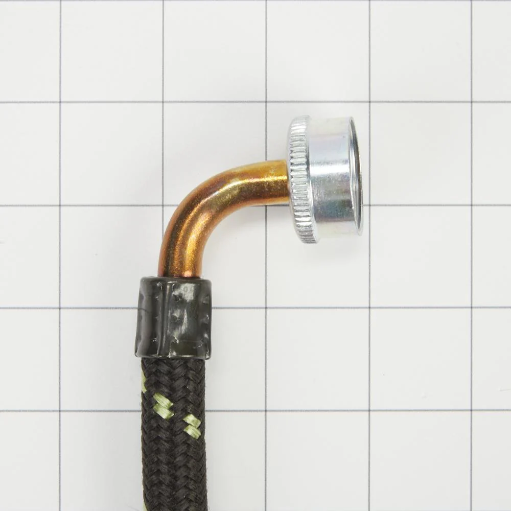 Whirlpool 8212638RP 6' Black braided hoses with 90 degree elbow rated 1700 PSI with two female connections - 2 Pack - Image 3