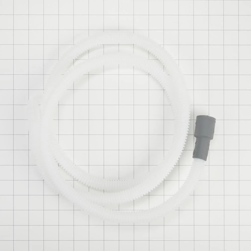 Whirlpool 8269144A Dishwasher Drain Hose Extension, White-colored, with 6' flexible corrugated plastic hose for tall tub models - Image 2