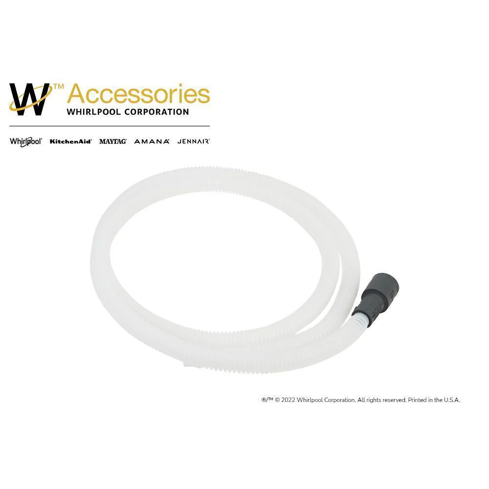 Whirlpool 8269144A Dishwasher Drain Hose Extension, White-colored, with 6' flexible corrugated plastic hose for tall tub models - Image 6