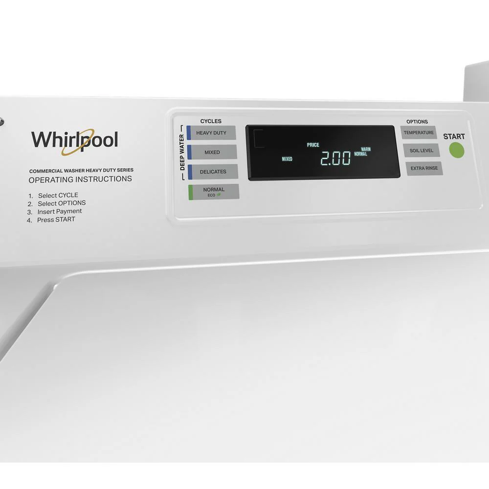 Whirlpool CAE2779JQ Commercial Top-Load Washer with Factory-Installed Coin Drop and Coin Box - Image 3