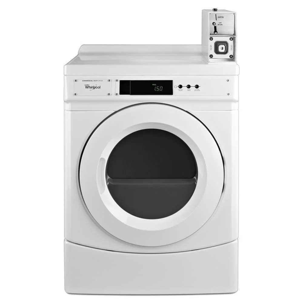 Whirlpool CED9150GW 27" Commercial Electric Front-Load Dryer Featuring Factory-Installed Coin Drop with Coin Box