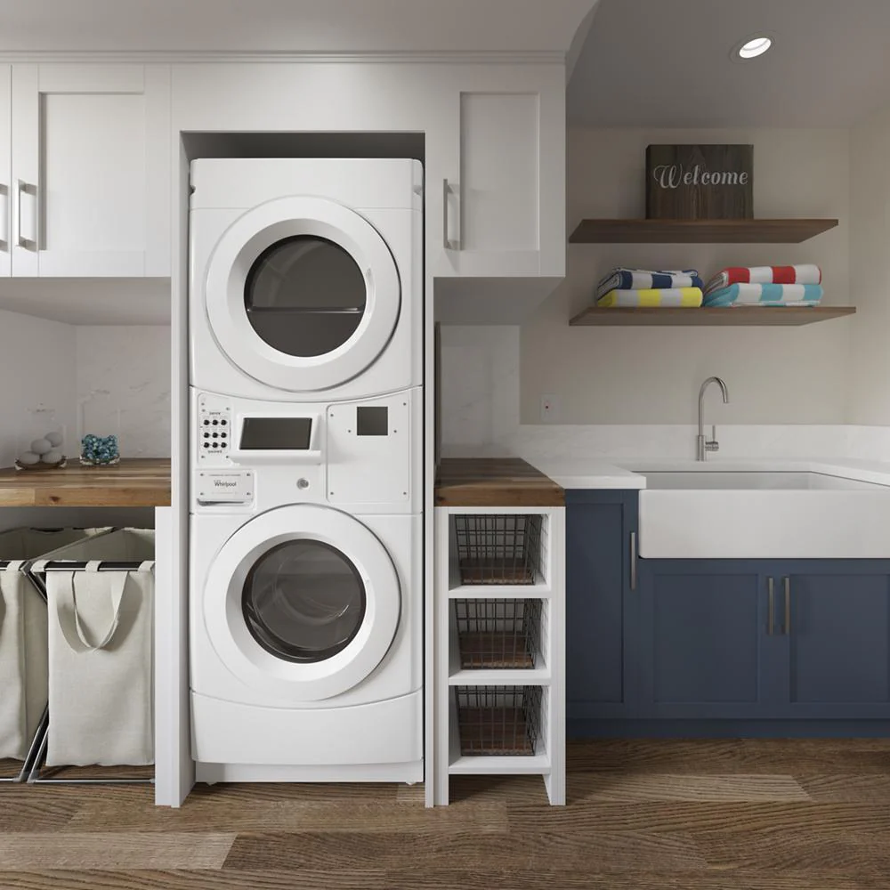Whirlpool CET9100GQ Commercial Electric Stack Washer/Dryer, Non-Vend - Image 6