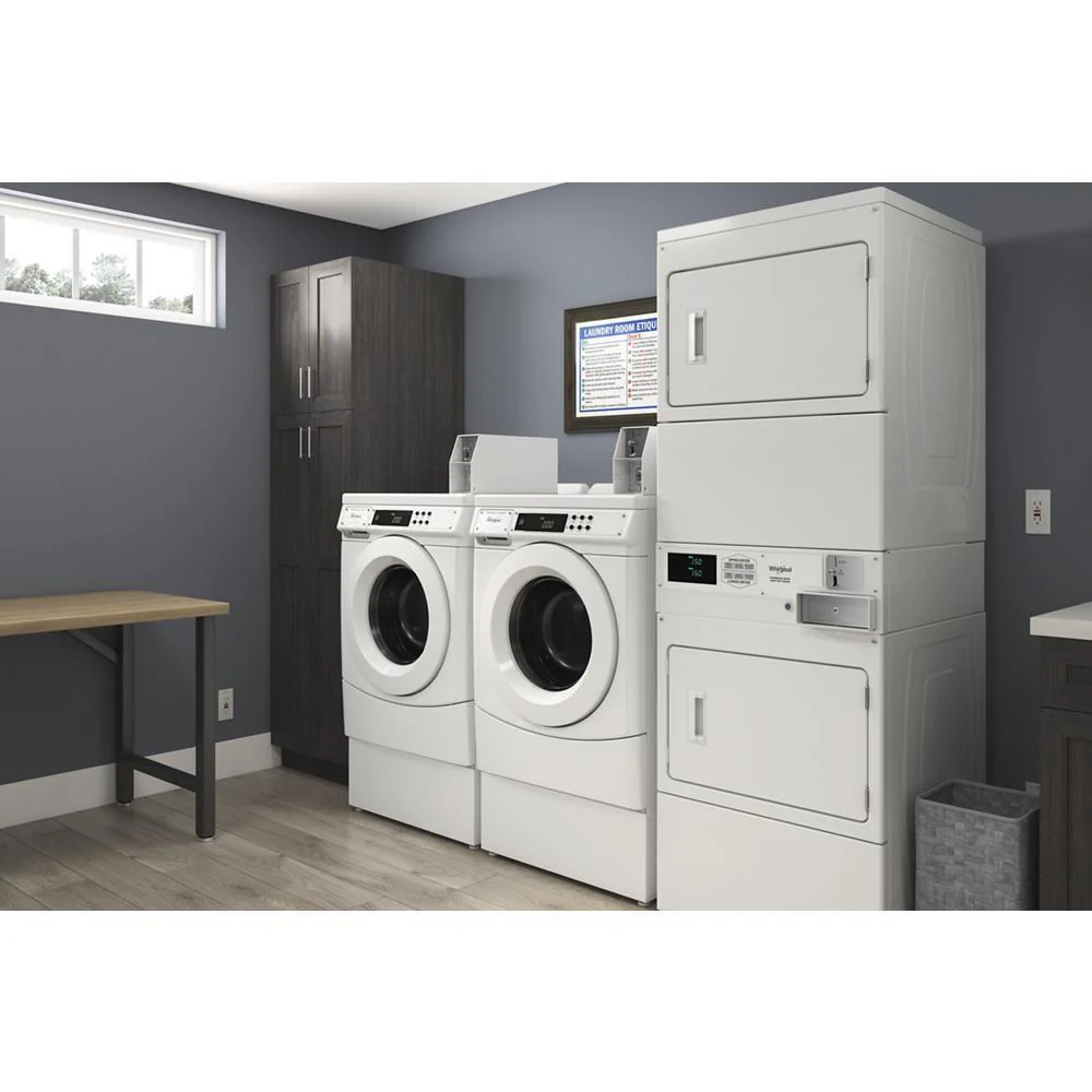 Whirlpool CGSP2958JQ Commercial Gas Stack Dryer with Factory-Installed Coin Drop and Coin Box - Image 2