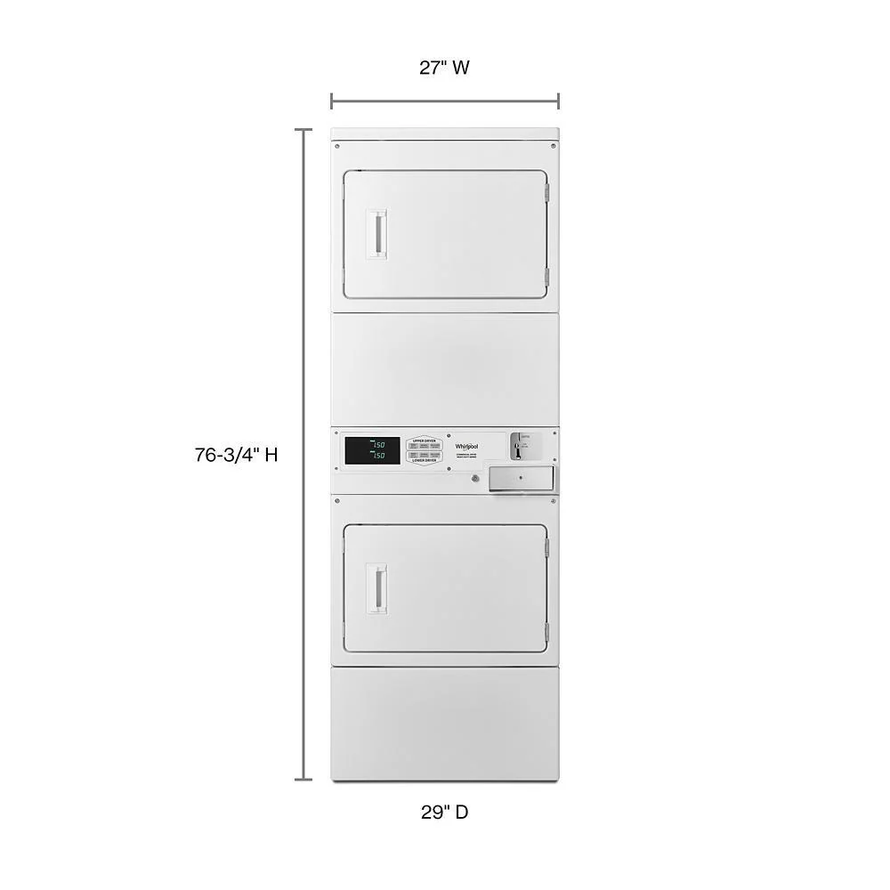 Whirlpool CGSP2978JQ Commercial Gas Stack Dryer, Non-Coin - Image 2
