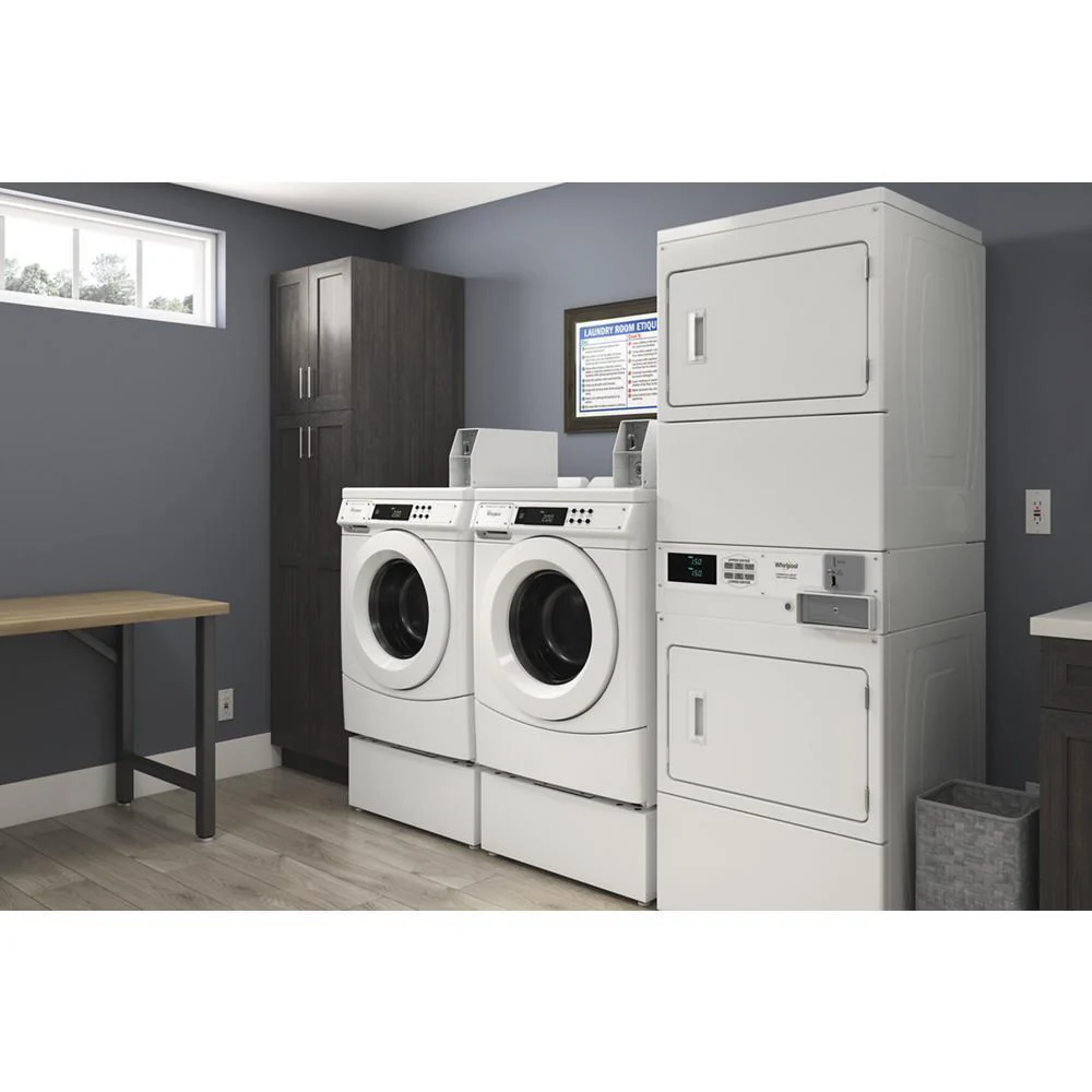 Whirlpool CHW9150GW 27" Commercial High-Efficiency Energy Star-Qualified Front-Load Washer Featuring Factory-Installed Coin Drop with Coin Box - Image 5