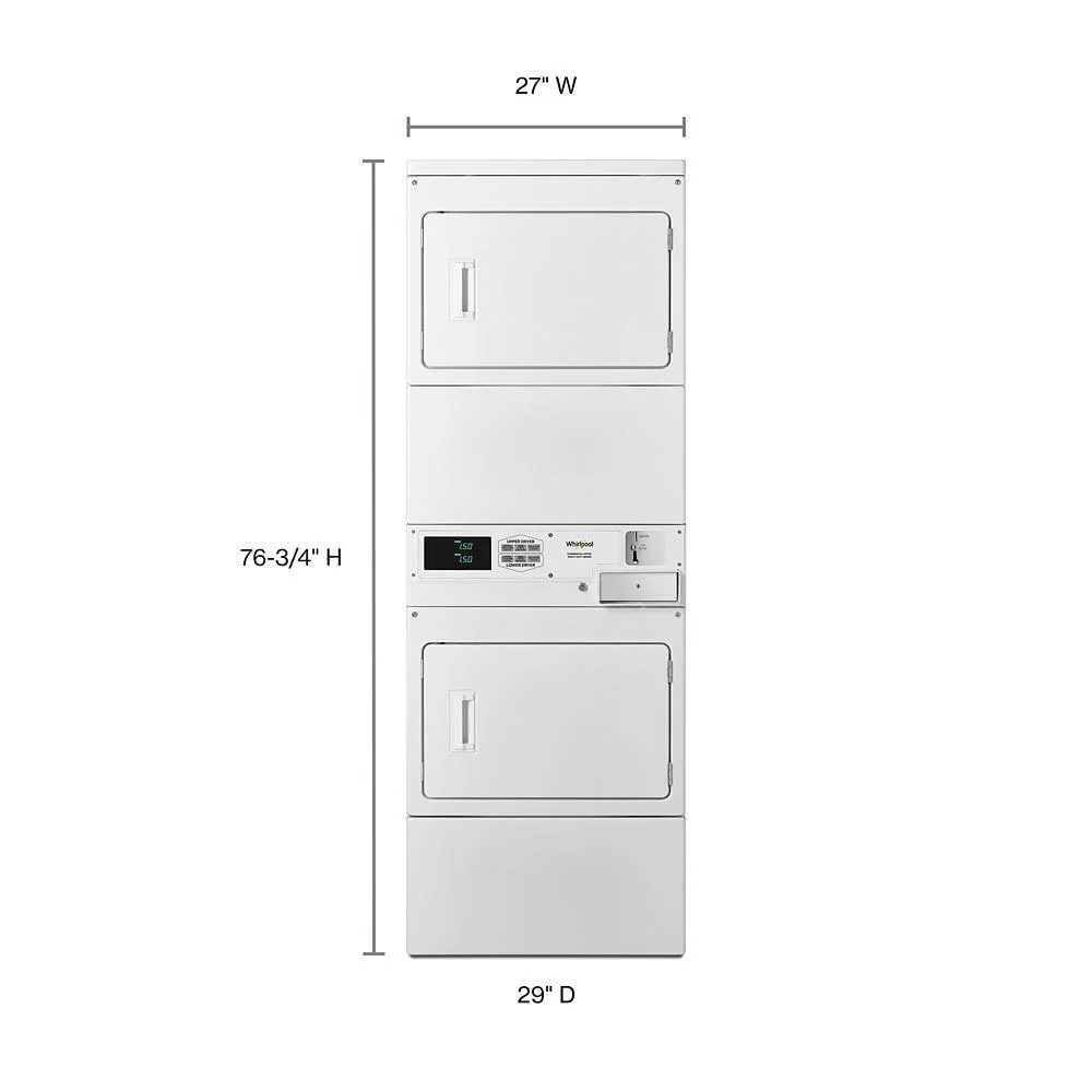 Whirlpool CSP2940HQ Commercial Electric Stack Dryer, Coin-Drop Equipped - Image 2