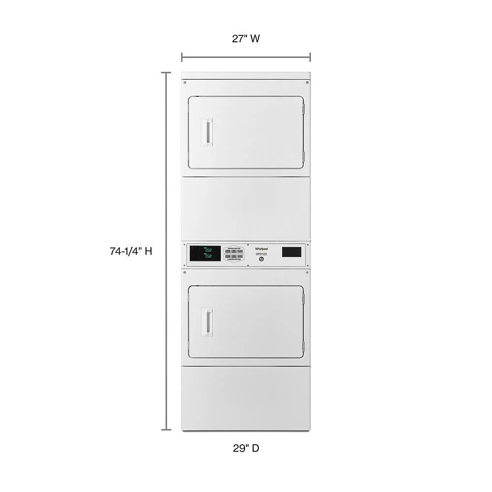 Whirlpool CSP2970HQ Commercial Electric Stack Dryer, Non-Coin - Image 2
